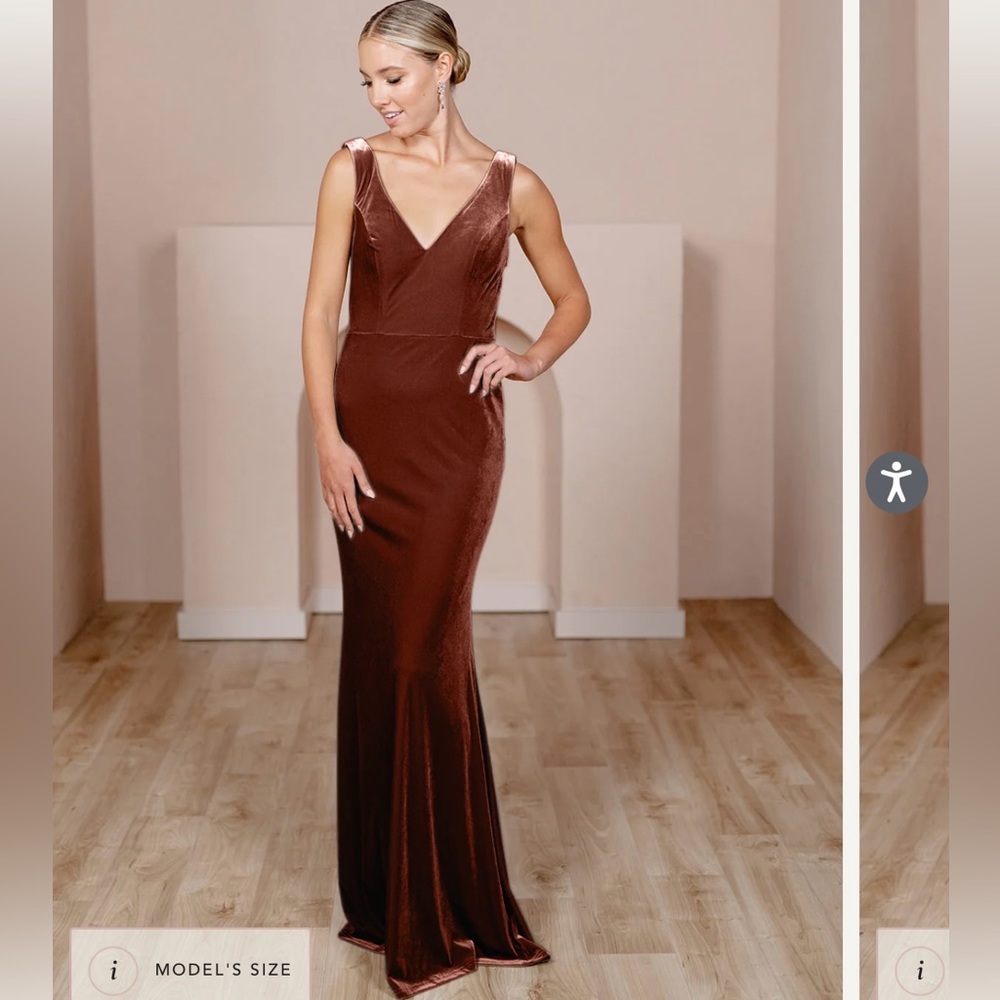 Revelry - Dakota Velvet Dress - Color: Terracotta. Size 6